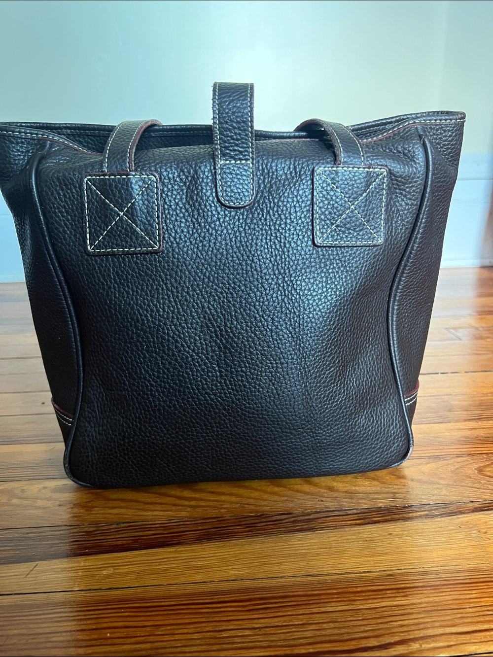 Vintage Dooney & Bourke All Weather Leather Buckle Tote Bag Dark Brown 0S - Picture 6 of 16